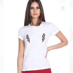 NWT Relish White T-shirt Lightning Bolts XL